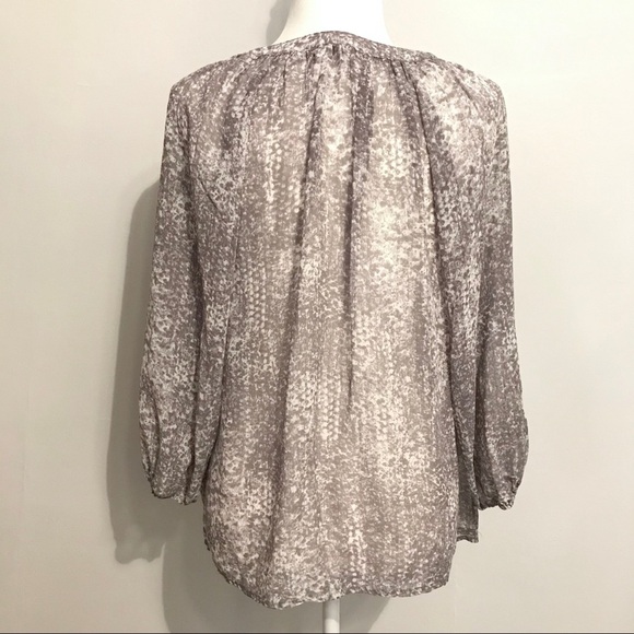 ZOA New York Snakeskin Print Blouse Gray XS Sheer - Picture 3 of 7